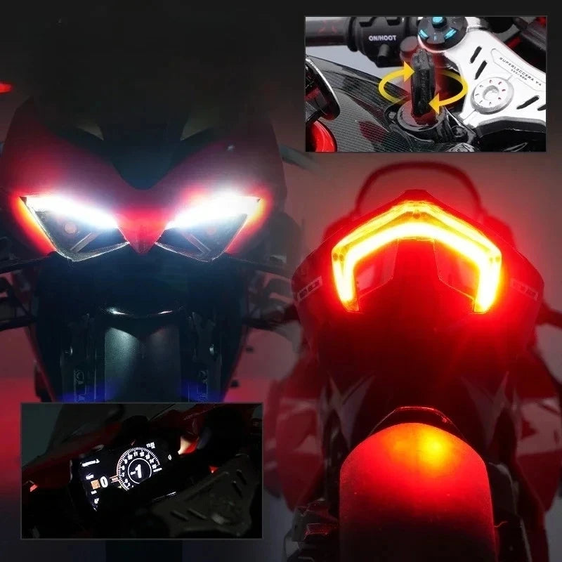 1:7 Ducati V4S Alloy Diecast Motorcycle Model with Sound & Light – Racing Toy Birthday Gift