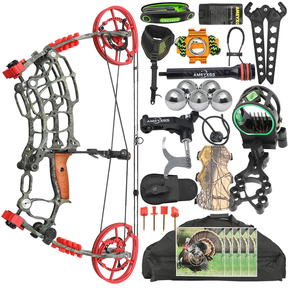 Dual-Purpose Compound Bow 30-55lbs 420FPS | Adjustable Archery Bow for Arrows & Steel Balls – Outdoor Target Practice for Adults & Beginners
