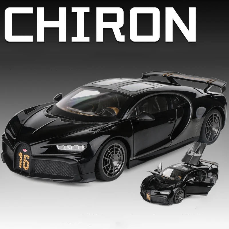 1:18 Bugatti Chiron Supercar Diecast Alloy Model Car with Sound & Light – Kids Toy