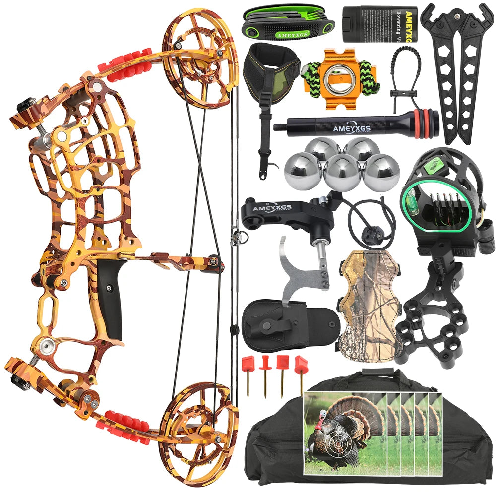 Dual-Purpose Compound Bow 30-55lbs 420FPS | Adjustable Archery Bow for Arrows & Steel Balls – Outdoor Target Practice for Adults & Beginners