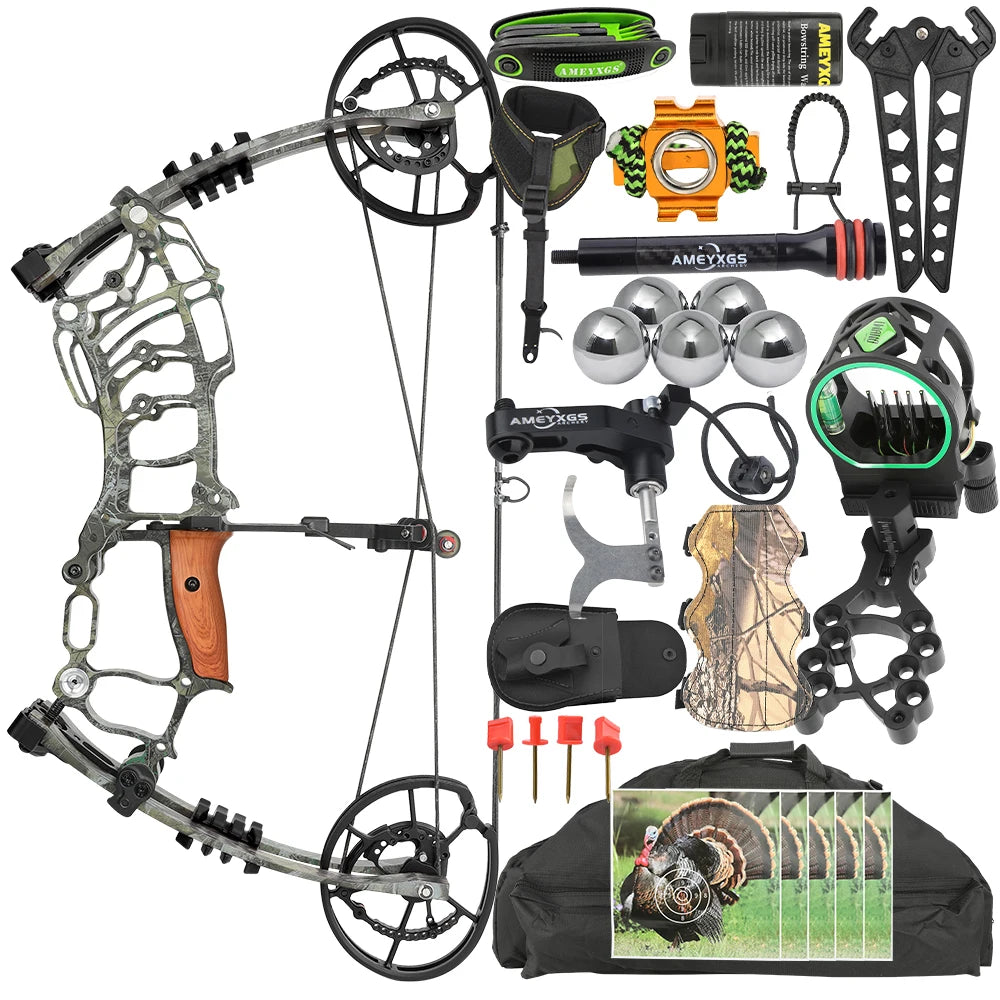 Dual-Purpose Compound Bow 30-55lbs 420FPS | Adjustable Archery Bow for Arrows & Steel Balls – Outdoor Target Practice for Adults & Beginners