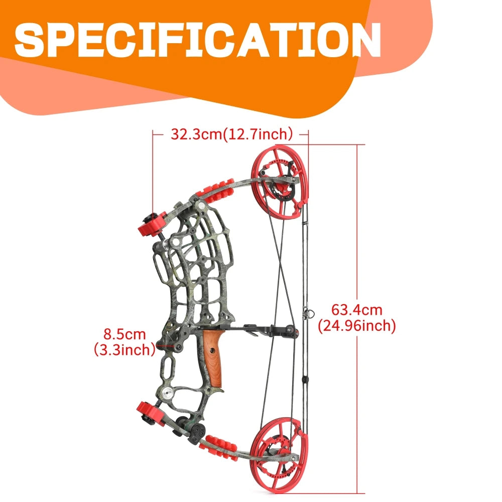 Dual-Purpose Compound Bow 30-55lbs 420FPS | Adjustable Archery Bow for Arrows & Steel Balls – Outdoor Target Practice for Adults & Beginners